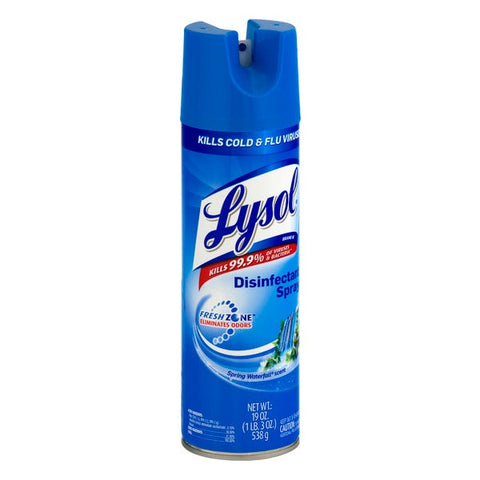 Reckitt Benckiser Lysol Spring Waterfall Disinfectant Spray, 19 Ounce -- 12 per case.