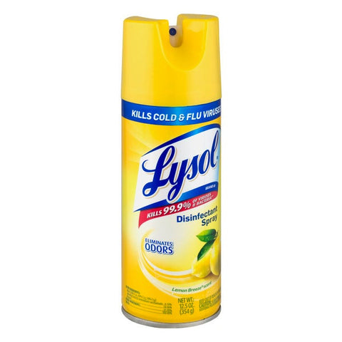 LYSOL Brand Lemon Breeze Disinfectant Spray, 12.5 Ounce -- 12 per case.