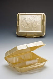 Genpak Medium 3 Compartment Black Snap It Foam Hinged Dinner Container, 8.25 x 8 x 3 inch -- 200 per case.