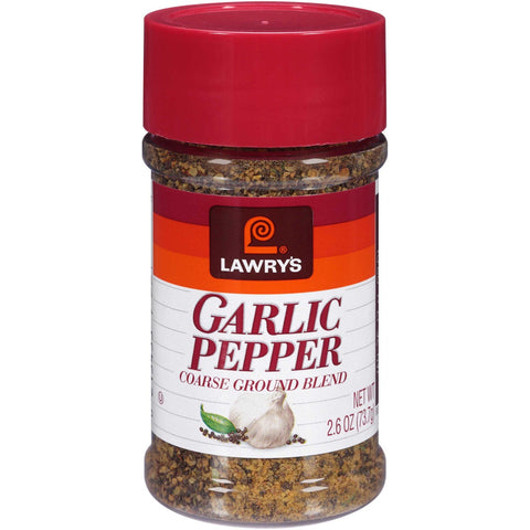 Lawrys Garlic Pepper - 2.3 oz. jar, 12 per case