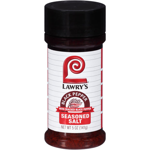 Lawrys Black Pepper Seasoned Salt - 5 oz. container, 12 per case