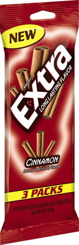 Extra Cinnamon Sugar Free Gum Sticks, 15 count -- 60 per case