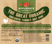 Applegate The Great Organic Uncured Turkey Hot Dog, 10 Ounce -- 12 per case.