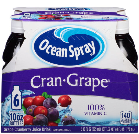 Ocean Spray Cranberry Grape Juice Drink, 10 Fluid Ounce -- 24 per case.