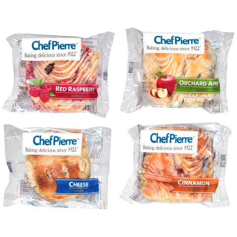 Chef Pierre Individually Wrapped Assorted Danish, 2.25 and 3.25 Ounce -- 24 per case