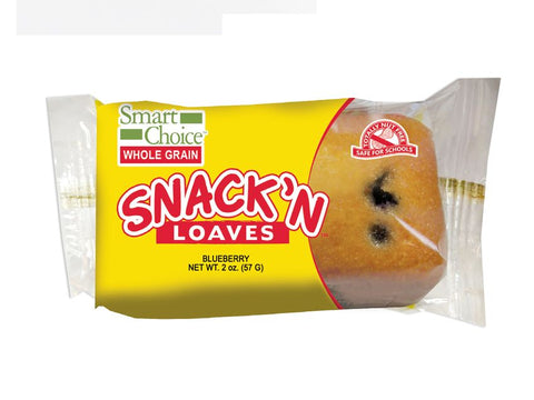 Smart Choice Wholegrain Blueberry Snack N Loaves, 2 Ounce -- 72 per case.