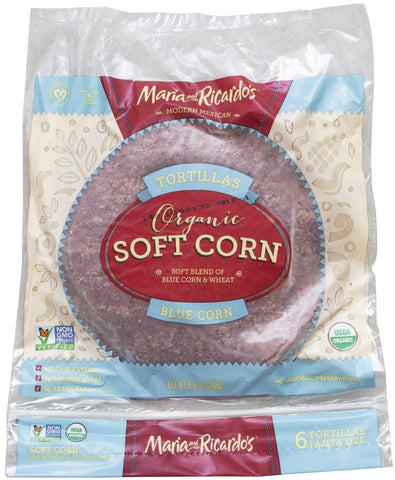 Maria and Ricardos Organic Blue Soft Corn Tortilla, 4.3 Pound.
