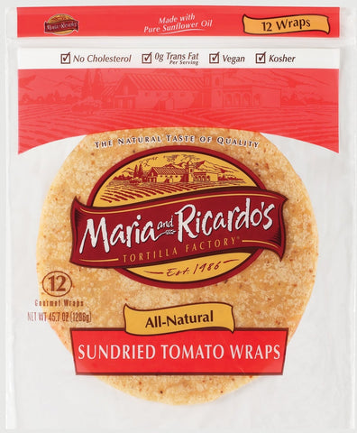 Maria and Ricardos Tomato Flour Tortilla, 45.7 Ounce -- 10 per case.