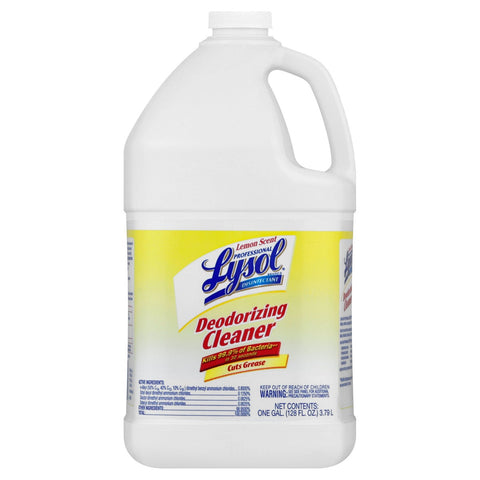 Reckitt Benckiser Lysol Disinfectant Deodorizing Lemon Scent Cleaner, 1 Gallon -- 4 per case.