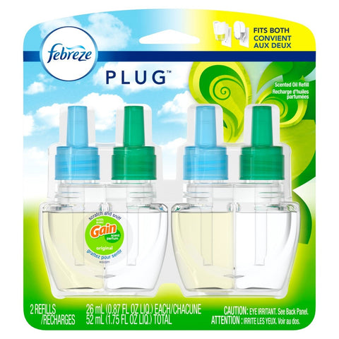 Febreze Noticeables Gain Original Scent Dual Oil Refill Air Freshener, 1.75 Fluid Ounce -- 6 per case.