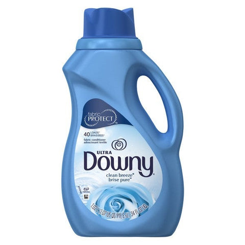 Ultra Downy Clean Breeze Liquid Fabric Softener, 34 Fluid Ounce -- 6 per case.