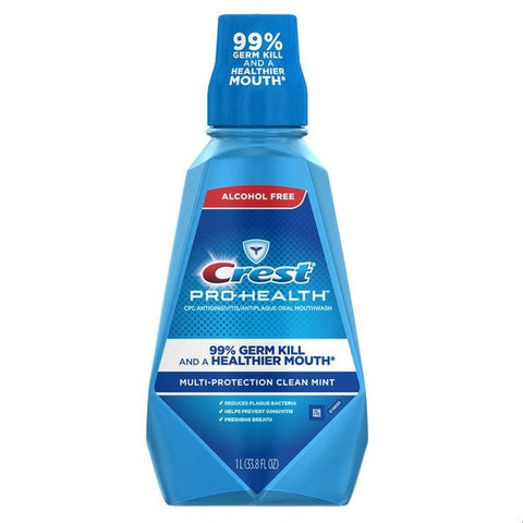 Crest Pro Health Multi Protection Clean Mint Refreshing Mouthwash, 33.8 Fluid Ounce -- 6 per case.