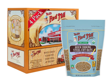 Bobs Red Mill Organic Quick Cooking Steel Cut Oats, 22 Ounce -- 4 per case.