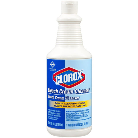 Clorox Bleach Cream Cleanser, Fresh Scent, 32oz Bottle, 8/Carton