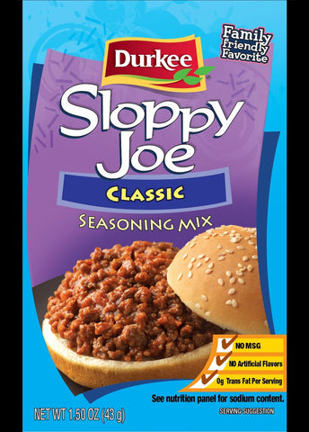 Durkee Sloppy Joe Seasoning Mix, 1.5 Ounce -- 18 per case.