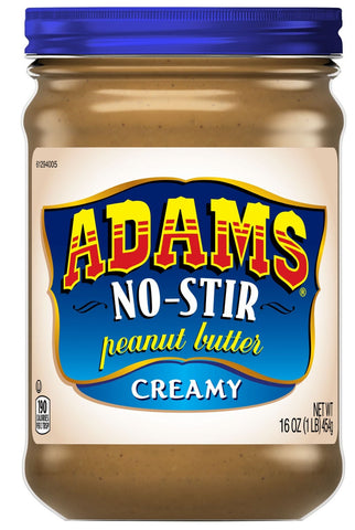Adams No Stir Creamy Peanut Butter, 16 Ounce -- 12 per case.
