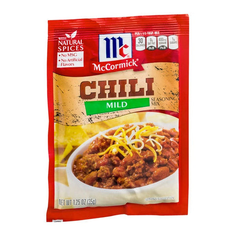 McCormick Mild Chili Seasoning Mix - 1.25 oz. envelope, 24 per case