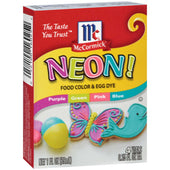 McCormick Neon Assorted Food Coloring and Egg Dye, 1 Fluid Ounce -- 144 per case.