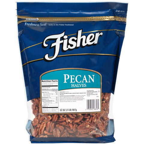 Fisher Chefs Naturals Fancy Large Pecan Halve, 2 Pound -- 3 per case.