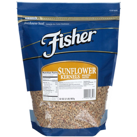 Fisher Chefs Naturals Roasted and Salted Sunflower Kernel, 2 Pound -- 3 per case.