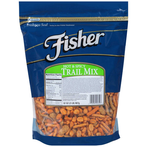 Fisher Hot and Spicy Snack Mix - 2 lb. package, 3 per case