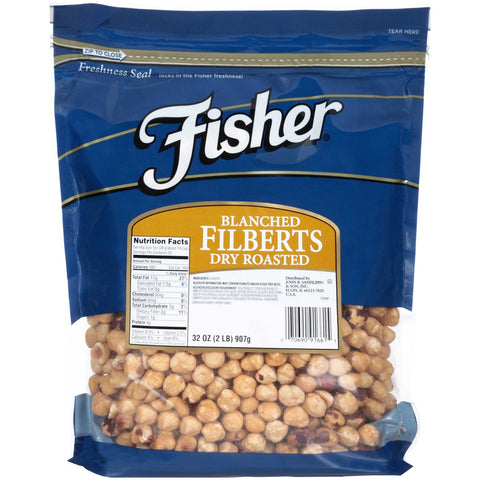 Fisher Chefs Naturals Whole Blanched Filbert, 2 Pound -- 3 per case.