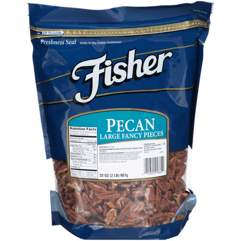 Fisher Chefs Naturals Fancy Large Pecan Piece, 2 Pound -- 3 per case.
