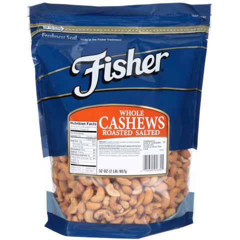 Fisher Whole Cashew, 2 Pound -- 3 per case.