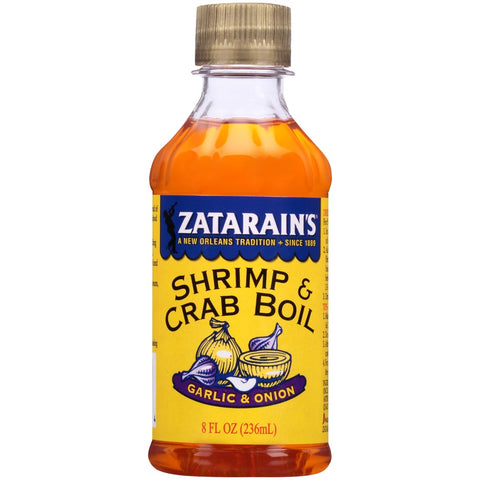 Zatarains Garlic and Onion Liquid Shrimp and Crab Boil, 8 Ounce -- 12 per case.