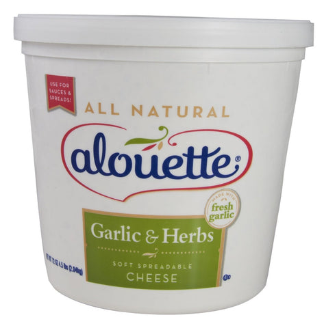 Alouette Garlic and Herb Spreadable Cheese - Bulk, 4.5 Pound -- 2 per case.