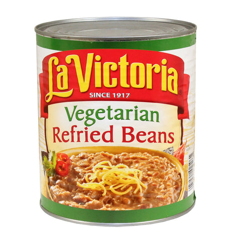 La Victoria Vegetarian Refried Beans - no. 10 can, 6 cans per case
