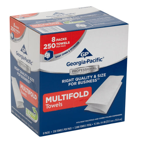 Georgia Pacific Professional Premium Paper Towels,M-Fold,9 2/5 x 9 1/5, 250/Bx, 8 Bx/Carton