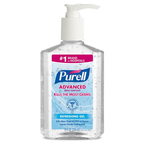 8Oz Pump Bottle Hand Sanitizer -- 12 count.