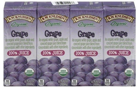 RW Knudsen Organic Grape Juice, 27 Fluid Ounce Box -- 7 per case.