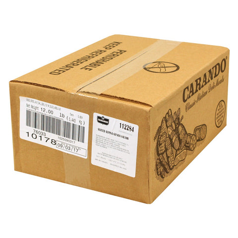 Carando Alpina Sliced Genoa Salami Stack Pad, 1 Pound -- 12 per case.