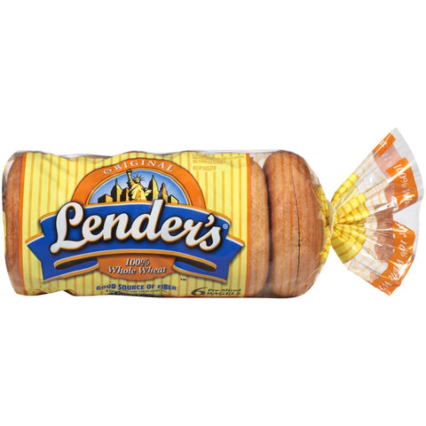 Pinnacle Foods Lenders 100 Percent Original Whole Wheat Bagel, 2 Ounce -- 72 per case.
