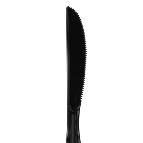 Dixie Plastic Cutlery, Heavy Mediumweight Knives, Black, 1000/Carton