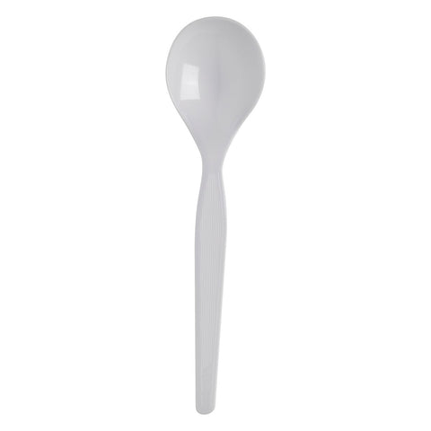 Dixie Plastic Cutlery, Heavyweight Soup Spoons, White, 1000/Carton