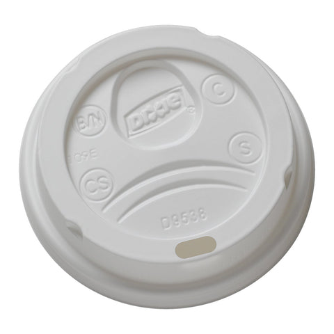 Dixie Drink-Thru Lid, Fits 8oz Hot Drink Cups, White, 1000/Carton