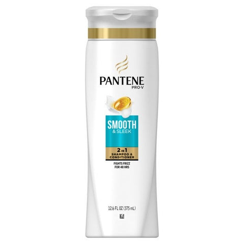 Pantene Pro V Smooth and Sleek 2 in 1 Shampoo and Conditioner, 12.6 Fluid Ounce -- 6 per case.