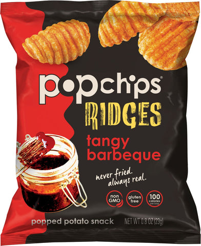 Popchips Tangy BBQ Popped Potato Chips, 0.8 Ounce -- 24 per case.