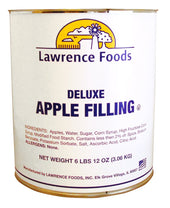 Lawrence Foods Whole Deluxe Apple Filling, 6.75 Pound -- 6 per case