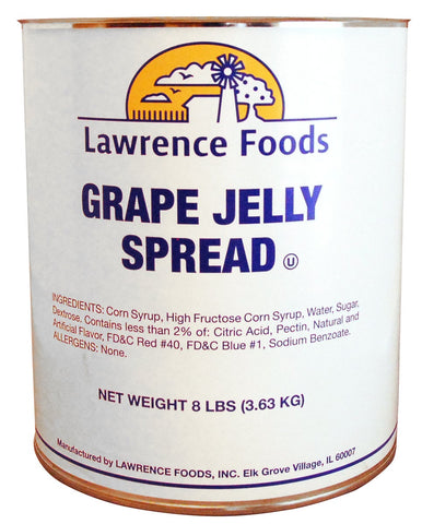 Lawrence Foods Grape Spread Jelly, 8 Pound --- 6 per case