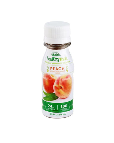 Hormel Healthlabs Healthy Shot Peach Hi Protein Beverage, 2.5 Ounce -- 24 per case.