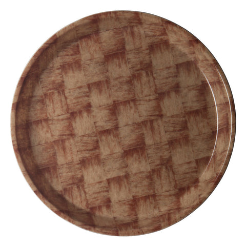 Cambro Round Dark Basketweave Camtray for Pizza and Beverage Service, 10 inch -- 12 per case.