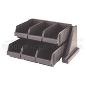 Cambro Versa Organizers Rack with 6 Bins, Speckled Gray, 20 1/8 x 17 1/4 x 9 1/4 inch.