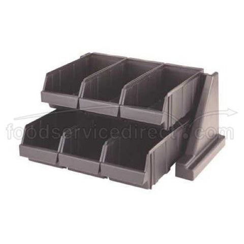 Cambro Versa Organizers Rack with 6 Bins, Speckled Gray, 20 1/8 x 17 1/4 x 9 1/4 inch.