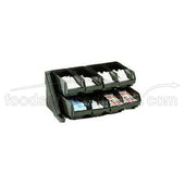 Cambro Organizers Rack With 8 Bins, Black, 25 1/8 x 17 1/4 x 9 1/4 inch.