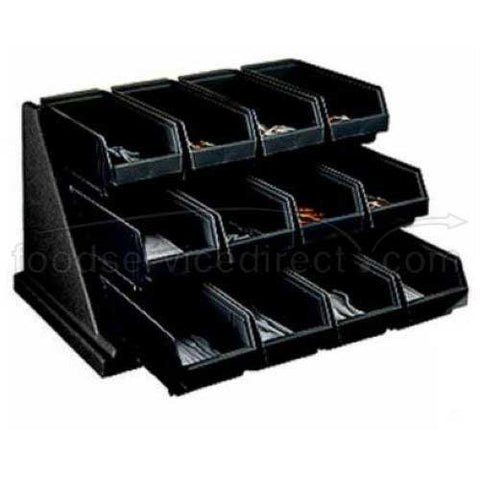 Cambro Organizer Rack with 12 Bins, Black.