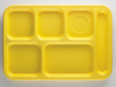 Cambro Penny Saver 6 Compartment School Tray, Yellow, 10 x 14.5 inch -- 24 per case.